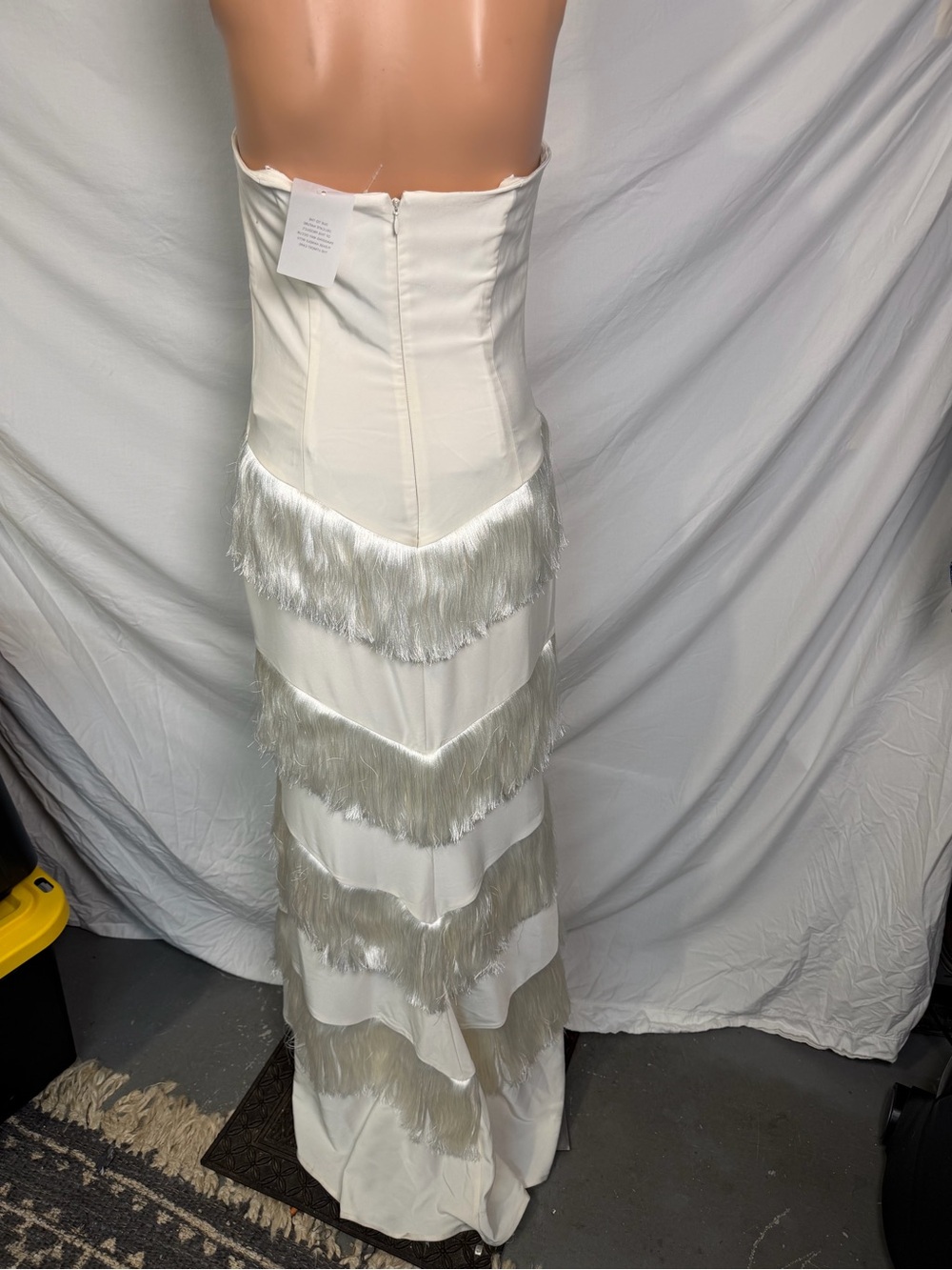 House of Harlow 1960 x REVOLVE Hera Fringe Maxi Dress in Ivory white strapless - Picture 5 of 6